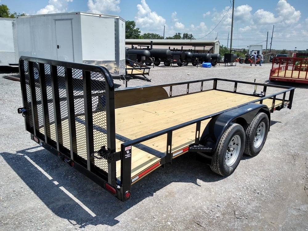 Utility Trailer Black 6.4' X 16' Dovetail Tandem Axle With Gate