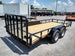 Utility Trailer Black 6.4' X 16' Dovetail Tandem Axle With Gate
