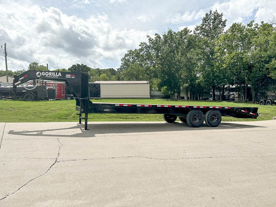 8.5x25 IBeam Gooseneck Deckover Trailer (2) 7K Axles King Kong Ramps