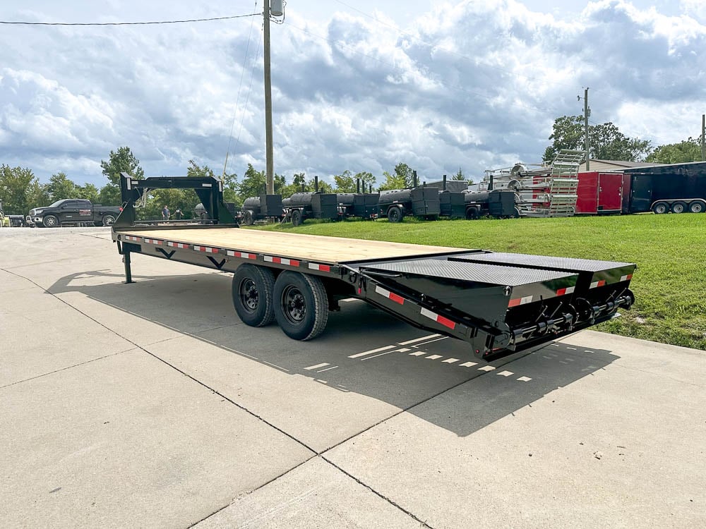 8.5x25 IBeam Gooseneck Deckover Trailer (2) 7K Axles King Kong Ramps