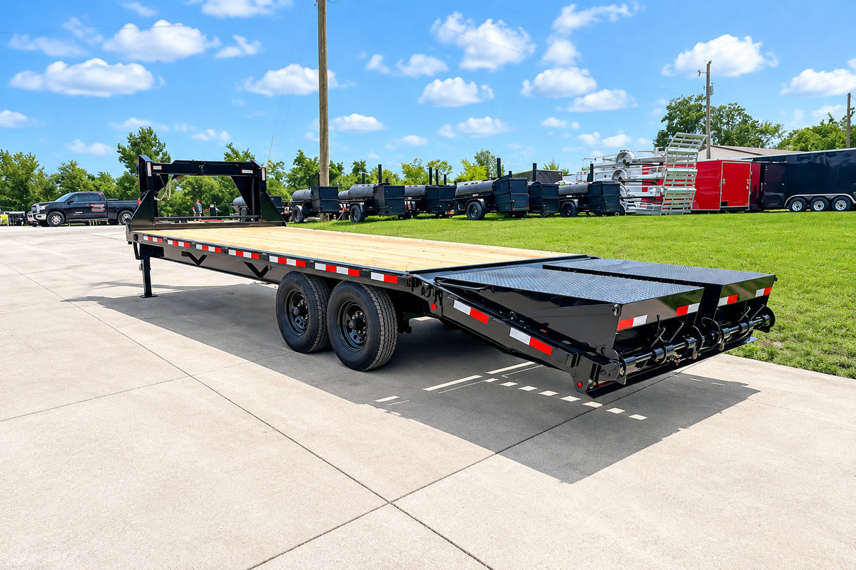 8.5x25 IBeam Gooseneck Deckover Trailer (2) 7K Axles King Kong Ramps 14K GVWR - SLE Equipment - 4