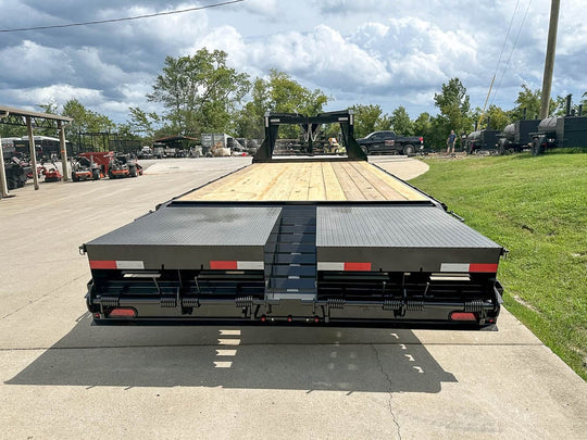 8.5x25 IBeam Gooseneck Deckover Trailer (2) 7K Axles King Kong Ramps