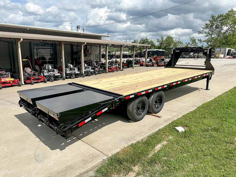 8.5x25 IBeam Gooseneck Deckover Trailer (2) 7K Axles King Kong Ramps