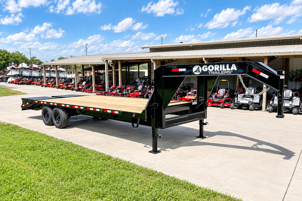 8.5x25 IBeam Gooseneck Deckover Trailer (2) 7K Axles King Kong Ramps 14K GVWR - SLE Equipment - 8