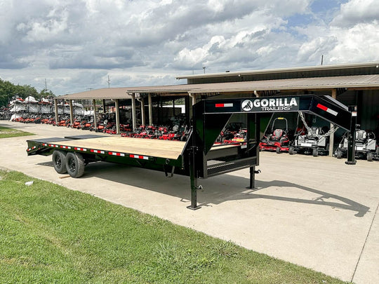 8.5x25 IBeam Gooseneck Deckover Trailer (2) 7K Axles King Kong Ramps