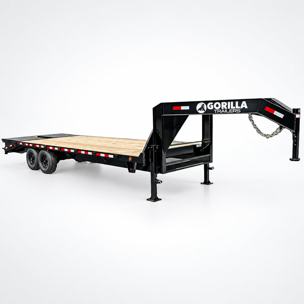 8.5x25 IBeam Gooseneck Deckover Trailer (2) 7K Axles King Kong Ramps 14K GVWR - SLE Equipment - 1