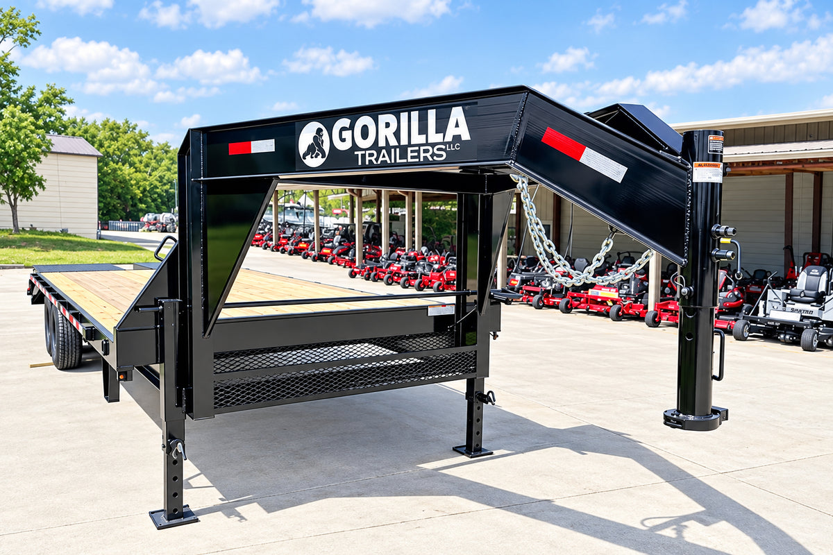 8.5x25 IBeam Gooseneck Deckover Trailer (2) 7K Axles King Kong Ramps 14K GVWR - SLE Equipment - 9