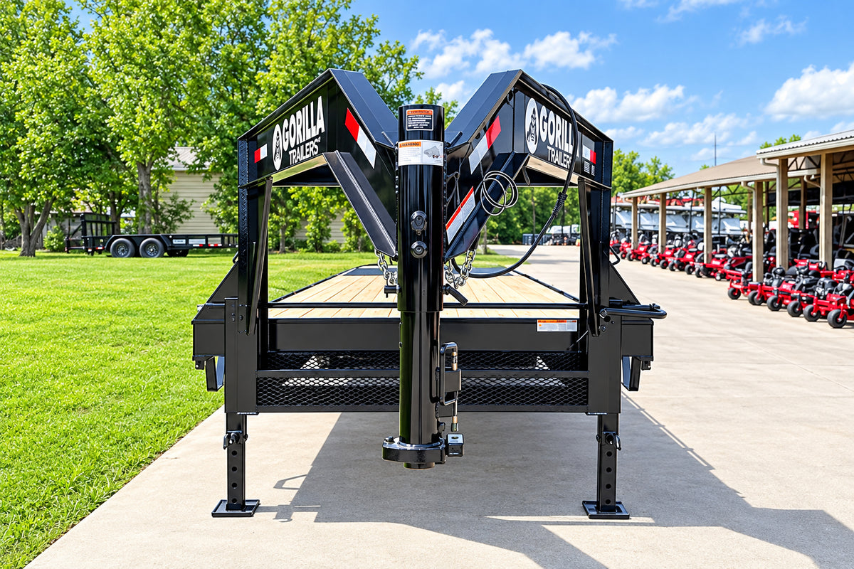 8.5x25 IBeam Gooseneck Deckover Trailer (2) 7K Axles King Kong Ramps 14K GVWR - SLE Equipment - 10