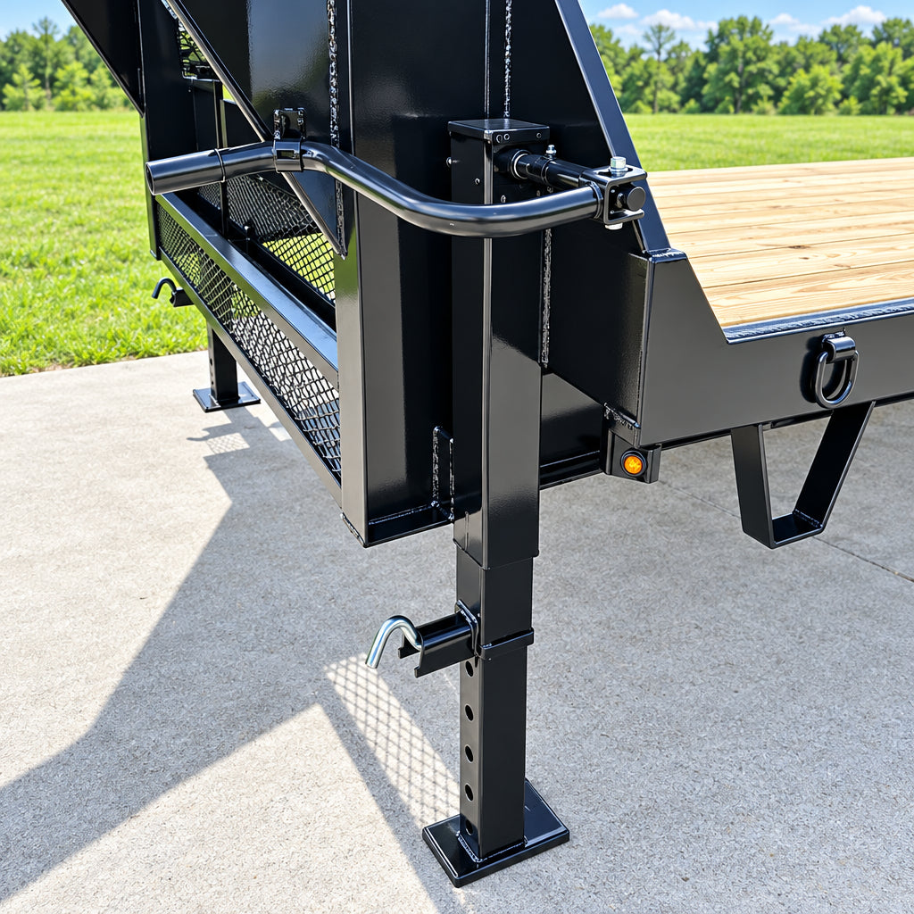 8.5x25 IBeam Gooseneck Deckover Trailer (2) 7K Axles King Kong Ramps 14K GVWR - SLE Equipment - 12