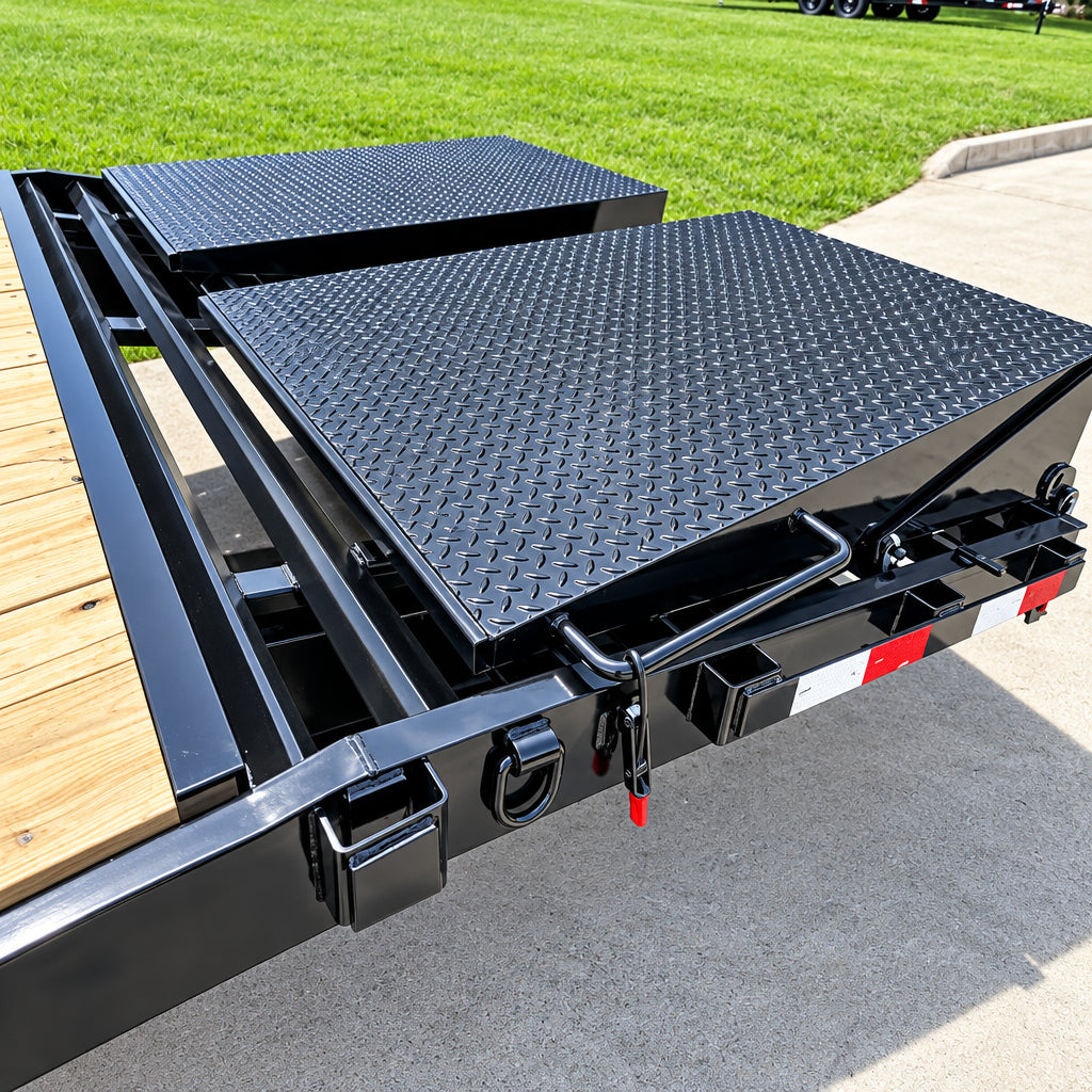 8.5x25 IBeam Gooseneck Deckover Trailer (2) 7K Axles King Kong Ramps 14K GVWR - SLE Equipment - 15