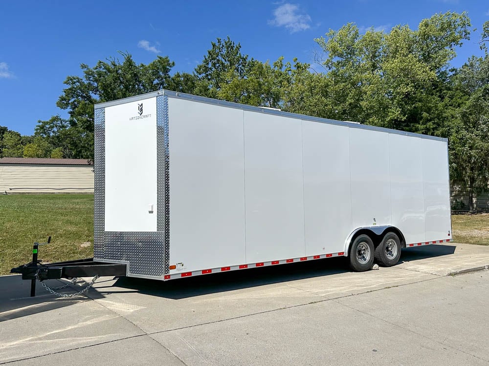 8.5x24 V-Nose Tandem Enclosed Trailer with Elect Pkg A/C and Cabinets