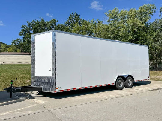 8.5x24 V - Nose Tandem Enclosed Trailer with Elect Pkg A/C and Cabinets - SLE Equipment - 1