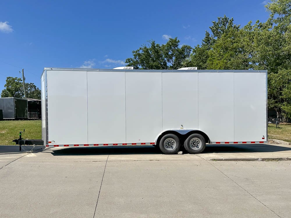 8.5x24 V-Nose Tandem Enclosed Trailer with Elect Pkg A/C and Cabinets