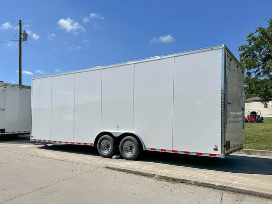 8.5x24 V-Nose Tandem Enclosed Trailer with Elect Pkg A/C and Cabinets