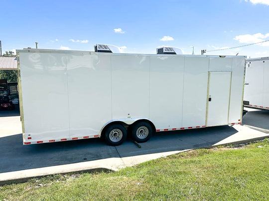 8.5x24 V-Nose Tandem Enclosed Trailer with Elect Pkg A/C and Cabinets