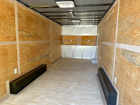 8.5x24 V-Nose Tandem Enclosed Trailer with Elect Pkg A/C and Cabinets