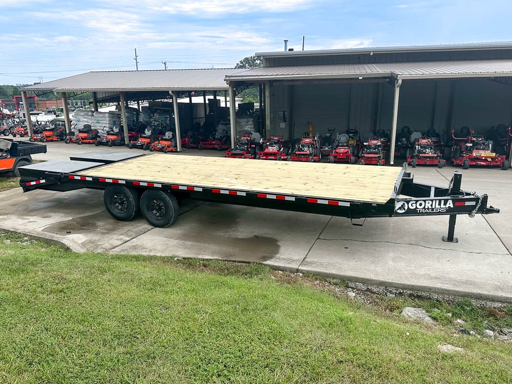 8.5x25 IBeam Deckover Dovetail Trailer (2) 7K Axles King Kong Ramps