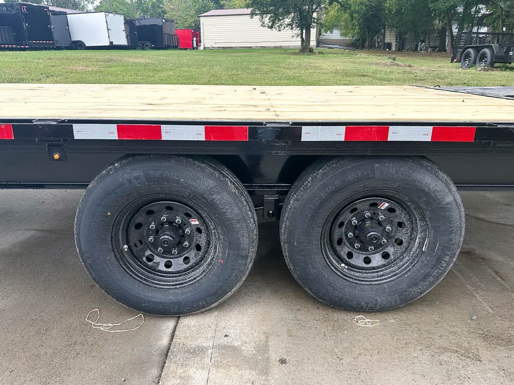 8.5x25 IBeam Deckover Dovetail Trailer (2) 7K Axles King Kong Ramps