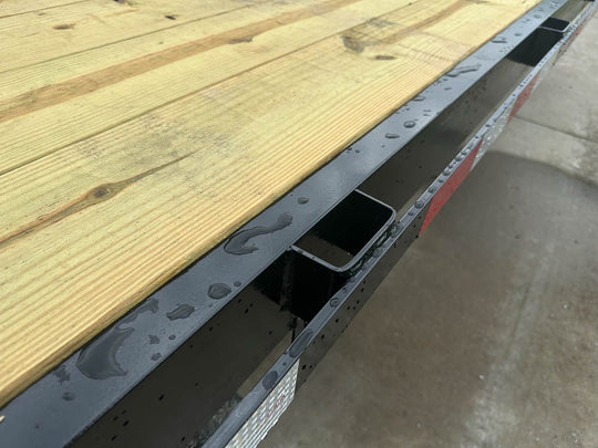 8.5x25 IBeam Deckover Dovetail Trailer (2) 7K Axles King Kong Ramps