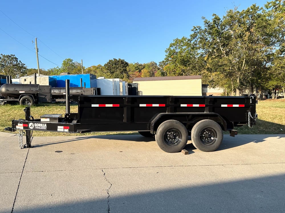 7x14 Gorilla Telescopic IBeam Dump Trailer with 2ft Sides (2) 7K Axles