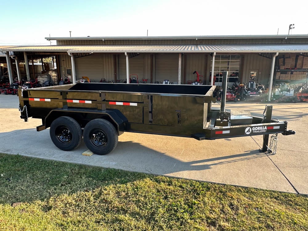 7x14 Gorilla Telescopic IBeam Dump Trailer with 2ft Sides (2) 7K Axles