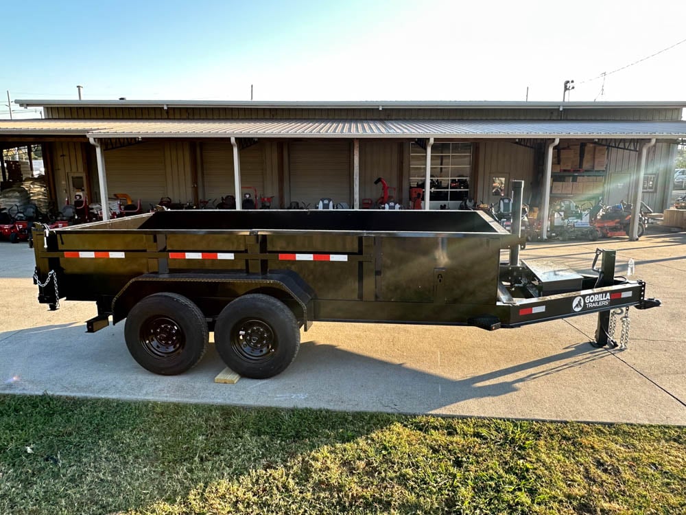 7x14 Gorilla Telescopic IBeam Dump Trailer with 2ft Sides (2) 7K Axles