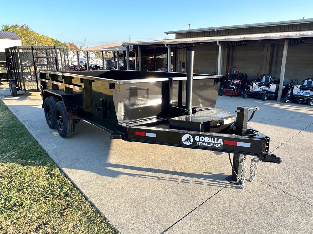 7x14 Gorilla Telescopic IBeam Dump Trailer with 2ft Sides (2) 7K Axles