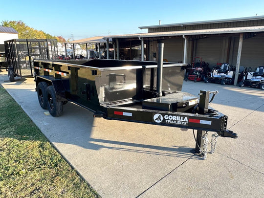 7x14 Gorilla Telescopic IBeam Dump Trailer with 2ft Sides (2) 7K Axles