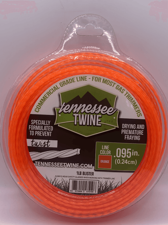 Tennessee Twine Trimmer Line .095 Orange Twist 1lb Spool Commercial Grade