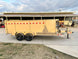 7x16 Gorilla Tan Telescopic IBeam Dump Trailer 4ft Sides (2) 7K Axles
