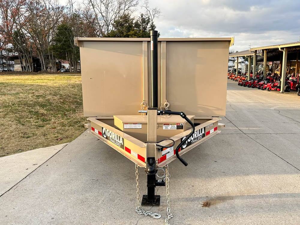 7x16 Gorilla Tan Telescopic IBeam Dump Trailer 4ft Sides (2) 7K Axles