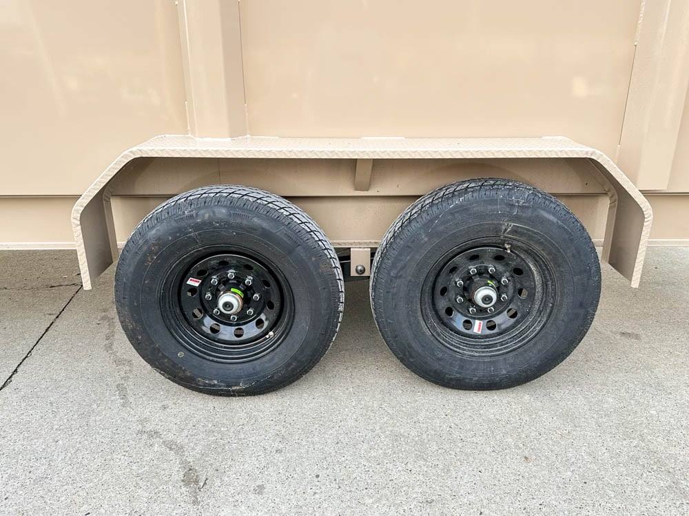 7x16 Gorilla Tan Telescopic IBeam Dump Trailer 4ft Sides (2) 7K Axles