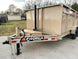 7x16 Gorilla Tan Telescopic IBeam Dump Trailer 4ft Sides (2) 7K Axles