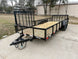 7x20 Powder Coated Utility Trailer with Side Gate and 18" Mesh (2) 3,500lb Axles - SLE Equipment - 1