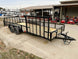 7x20 Powder Coated Utility Trailer with Side Gate and 18" Mesh (2) 3,500lb Axles - SLE Equipment - 8