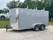 7x14 Enclosed V - Nose Trailer Silver with Ladder Racks (2) 3,500lb Axles Storage - SLE Equipment - 2