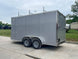7x14 Enclosed V - Nose Trailer Silver with Ladder Racks (2) 3,500lb Axles Storage - SLE Equipment - 7