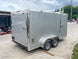 7x14 Enclosed V - Nose Trailer Silver with Ladder Racks (2) 3,500lb Axles Storage - SLE Equipment - 9