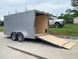 7x14 Enclosed V - Nose Trailer Silver with Ladder Racks (2) 3,500lb Axles Storage - SLE Equipment - 12