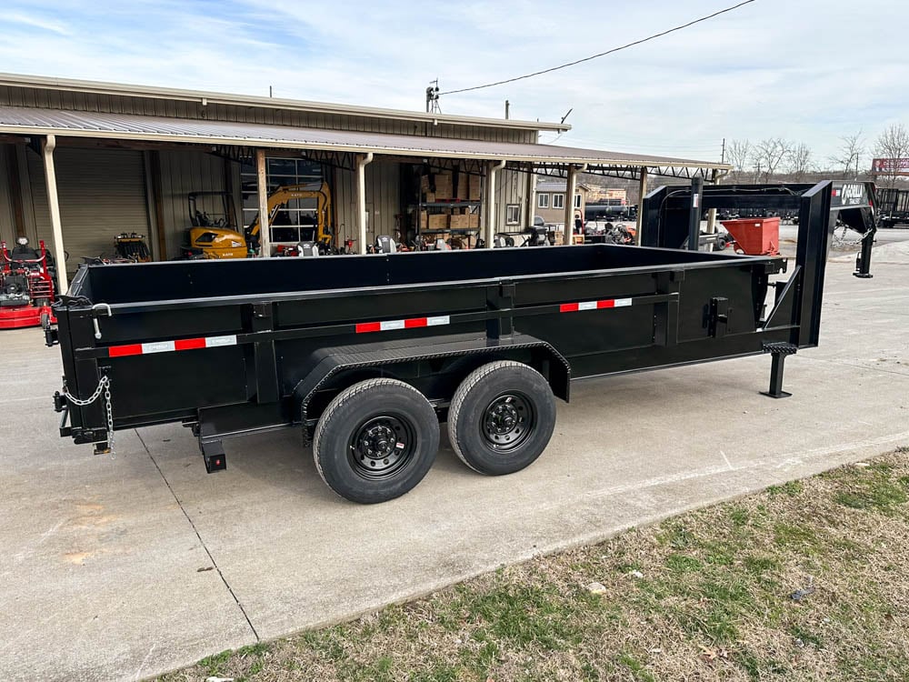 7x16 Gorilla Telescopic Gooseneck IBeam Dump Trailer 2ft Sides (2) 7K Axles