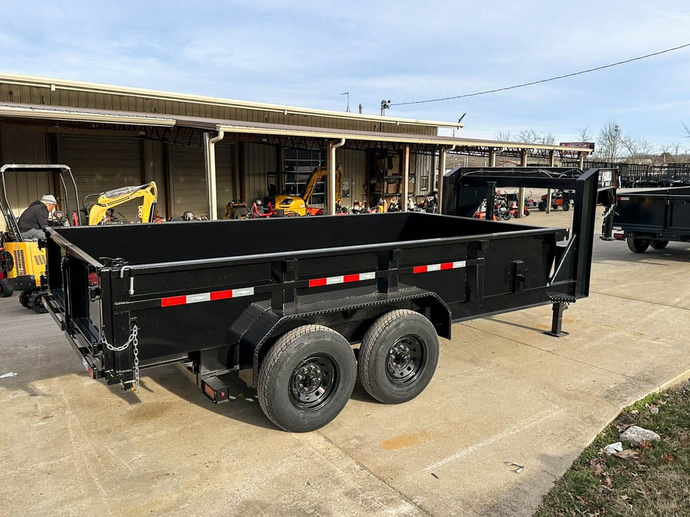 7x14 Gorilla Telescopic Gooseneck IBeam Dump Trailer 2ft Sides (2) 7K Axles