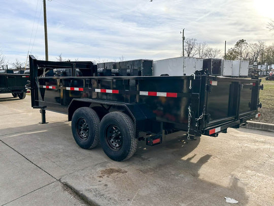 7x14 Gorilla Telescopic Gooseneck IBeam Dump Trailer 2ft Sides (2) 7K Axles