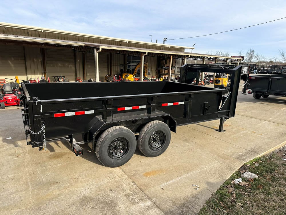 7x14 Gorilla Telescopic Gooseneck IBeam Dump Trailer 2ft Sides (2) 7K Axles