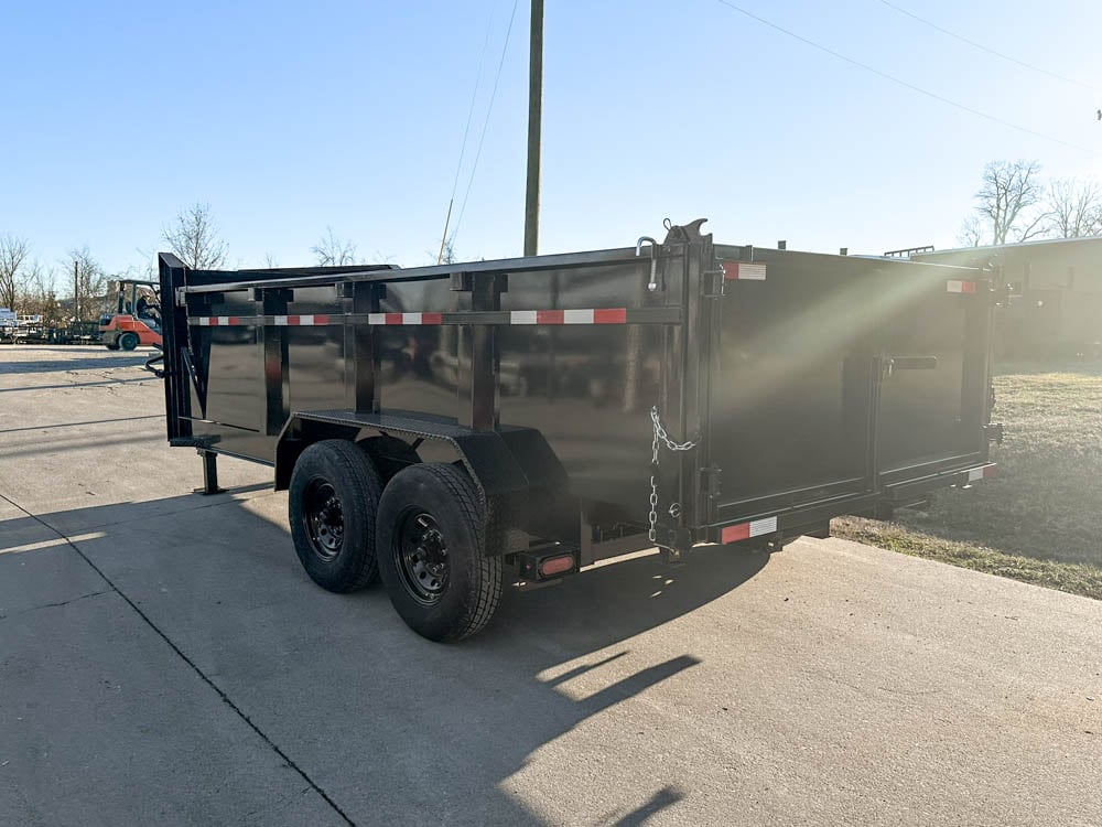 7x14 Gorilla Telescopic Gooseneck IBeam Dump Trailer 3ft Sides (2) 7K Axles