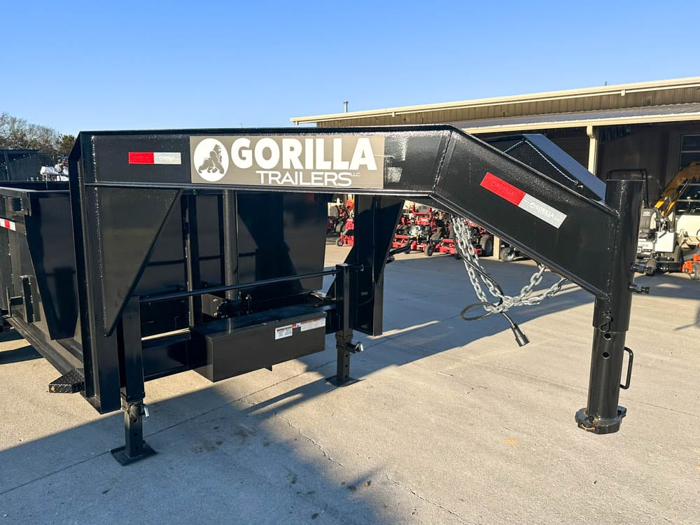 7x14 Gorilla Telescopic Gooseneck IBeam Dump Trailer 3ft Sides (2) 7K Axles