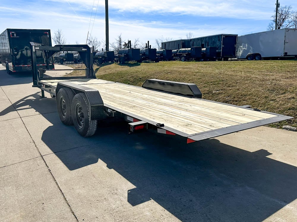 7x22 Gooseneck Tilt Car Hauler Trailer (2) 7K Drop Axles with Brakes