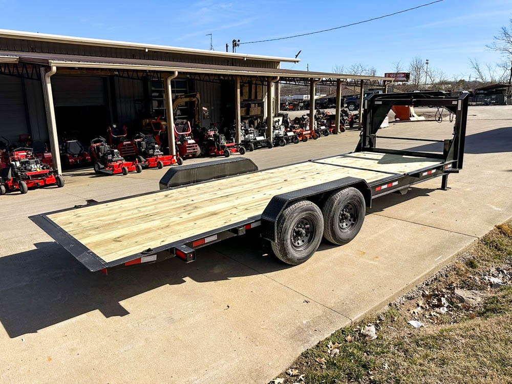 7x22 Gooseneck Tilt Car Hauler Trailer (2) 7K Drop Axles with Brakes