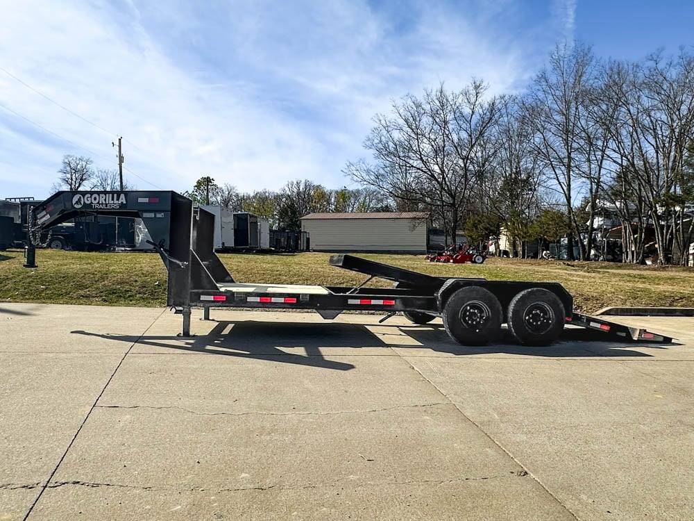 7x22 Gooseneck Tilt Car Hauler Trailer (2) 7K Drop Axles with Brakes 1