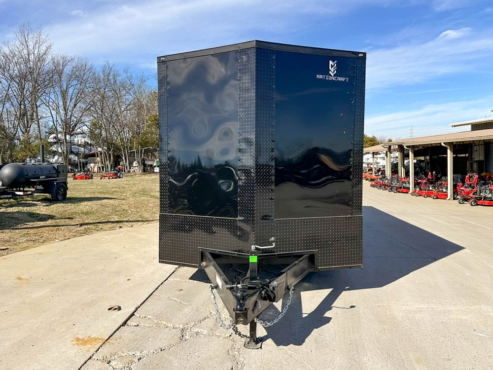 8.5x28 Black V-Nose Enclosed Trailer with Blackout Pkg (2) 7K Axles