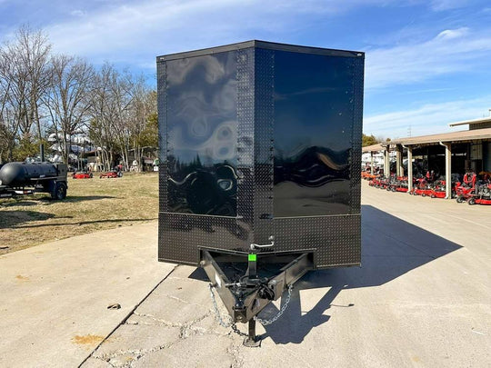 8.5x28 Black V - Nose Enclosed Trailer with Blackout Pkg (2) 7K Axles - SLE Equipment - 1